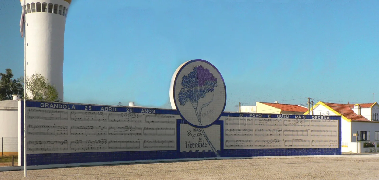 Mural with the score of ‘Grândola, Vila Morena’ — the song became a symbol of freedom