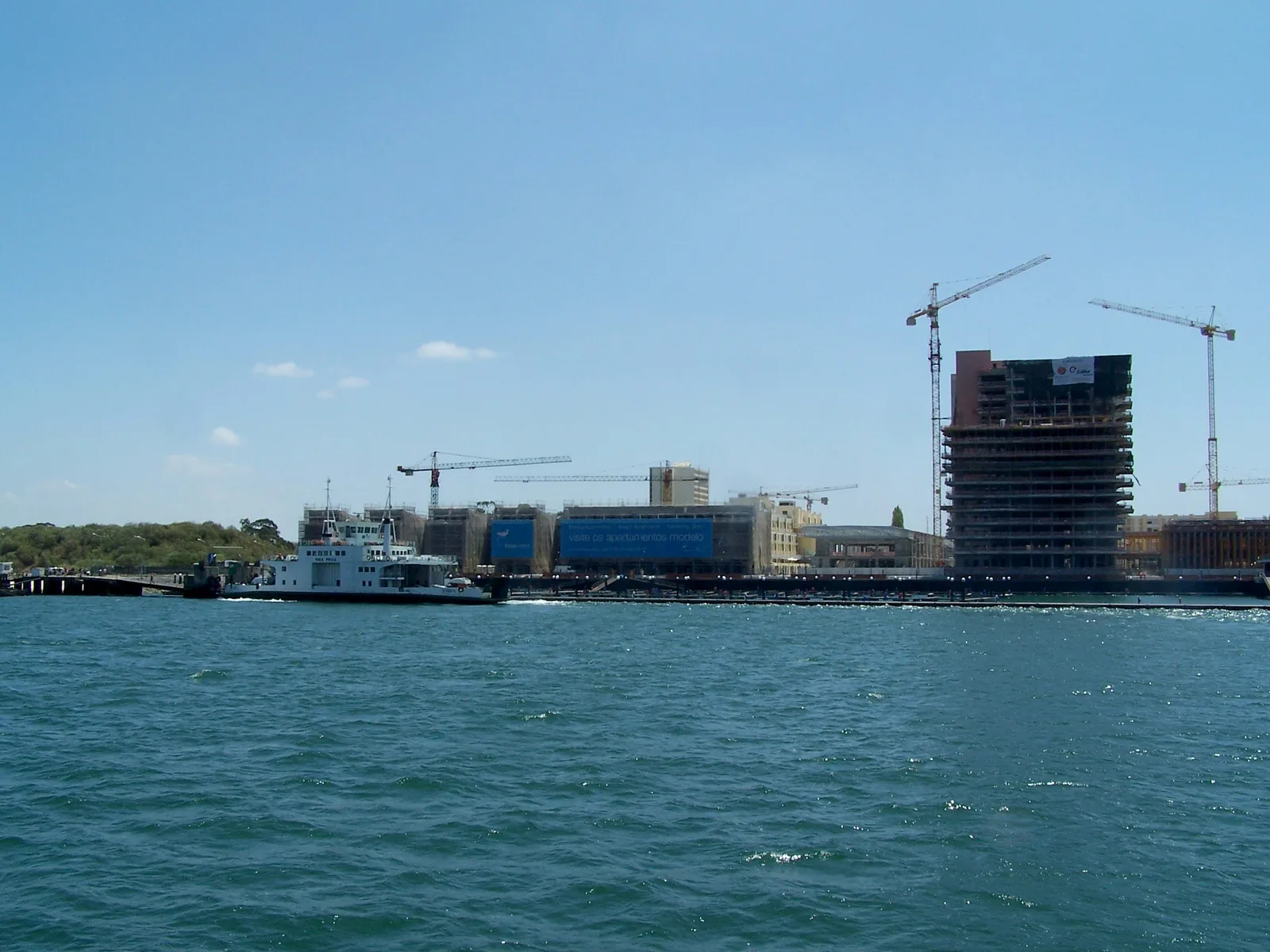 View of Tróia from the ferry — route of the river procession