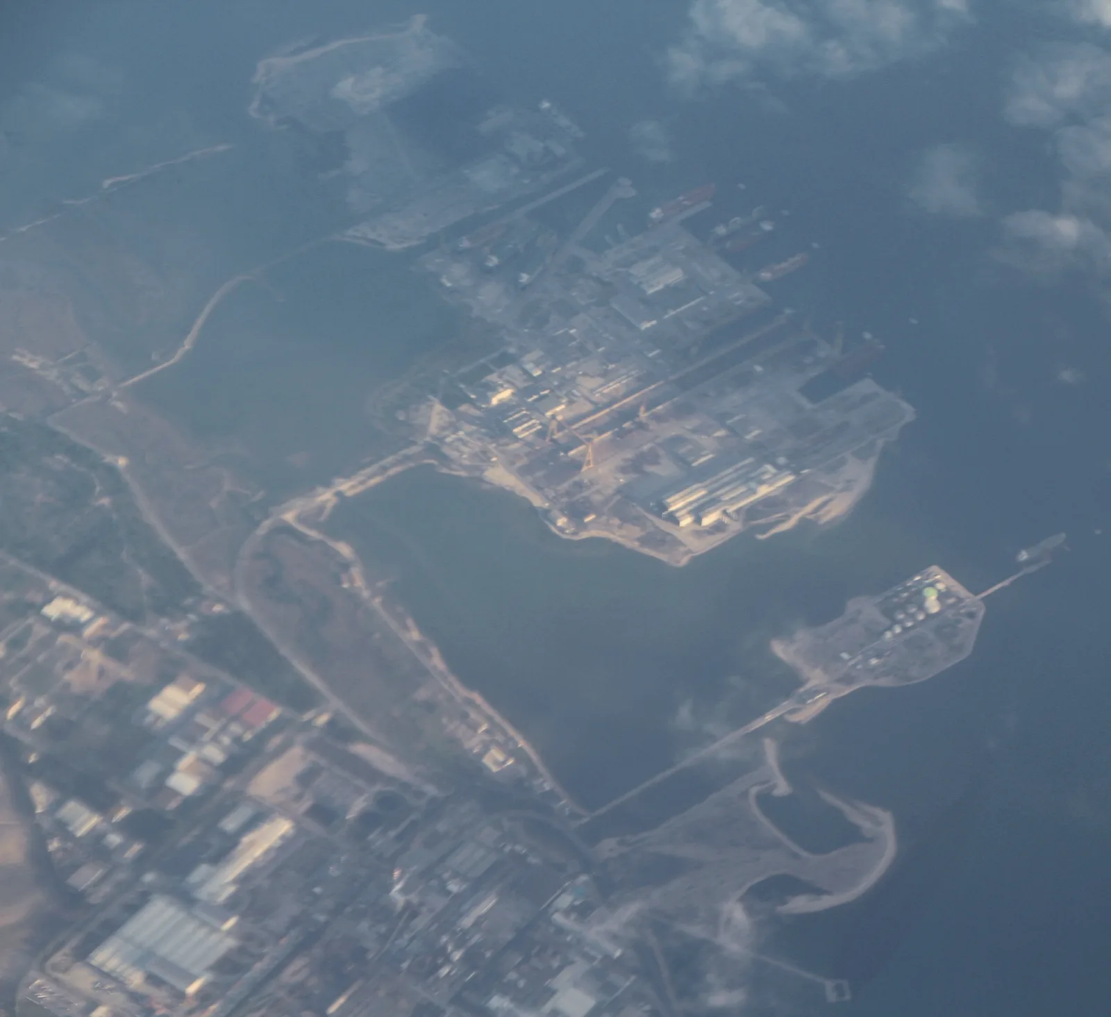 Lisnave shipyards on Mitrena peninsula — aerial view